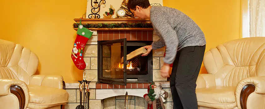 Rusted Metal Fireplace Restoration in Temecula, California